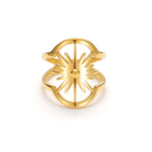 Load image into Gallery viewer, Celestial Sunburst Sculptural Sun Ring Gold