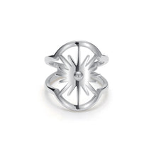 Load image into Gallery viewer, Celestial Sunburst Sculptural Sun Ring Silver