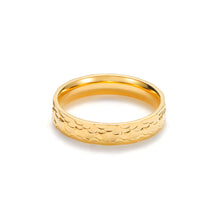 Load image into Gallery viewer, Gold ring with dragon scale–inspired texture, featuring a sculptural band design with a fantasy, modern feel.