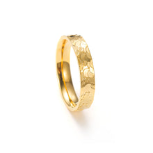 Load image into Gallery viewer, Gold ring with dragon scale–inspired texture, featuring a sculptural band design with a fantasy, modern feel.