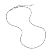 Load image into Gallery viewer, Silver Cauliflower Chain Necklace featuring a finely textured woven chain with a radiant high-shine finish, perfect for minimalist everyday layering.