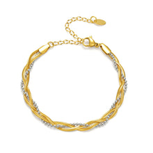 Load image into Gallery viewer, Two-Tone Twist Beaded Chain Bracelet
