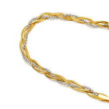 Load image into Gallery viewer, Two-Tone Twist Beaded Chain Bracelet