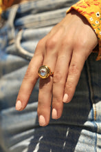 Load image into Gallery viewer, Gold Sphere Ball CZ Ring