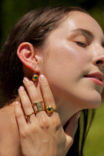 Load image into Gallery viewer, Gold Crossed Engrave CZ Ring