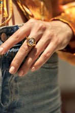 Load image into Gallery viewer, Gold Sphere Ball CZ Ring