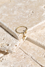 Load image into Gallery viewer, Gold Crossed Engrave CZ Ring