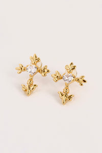 CZ Cross Earrings