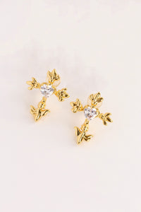 CZ Cross Earrings