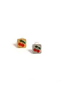 Cherry Square Studs