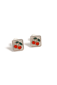 Cherry Square Studs