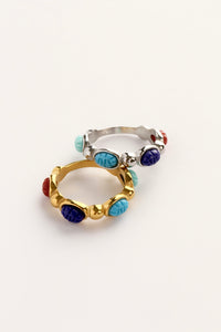 Colorful Gem Mosaic Rings