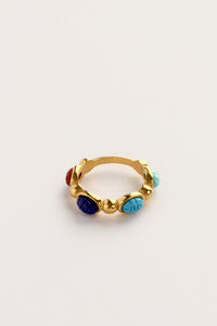 Colorful Gem Mosaic Rings