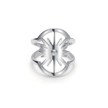 Load image into Gallery viewer, Celestial Sunburst Sculptural Sun Ring Silver
