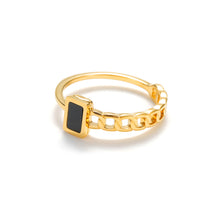 Load image into Gallery viewer, Gold Link black Onyx Ring
