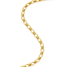 Load image into Gallery viewer, Close-up of the gold orbit link chain highlighting sculptural oval links and polished bead connectors with a contemporary finish.
