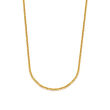 Load image into Gallery viewer, Close-up of a gold Cauliflower Chain Necklace highlighting the intricate woven texture and luminous high-shine finish for a modern minimalist look.
