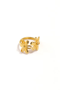 Golden Double Daisy Ring