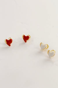 Enamel Heart Studs