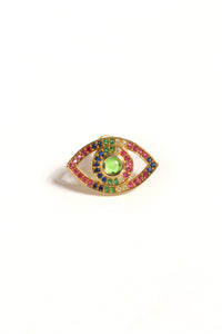 Evil Eyes Rainbow CZ Earrings