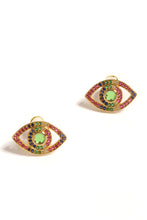 Load image into Gallery viewer, Evil Eyes Rainbow CZ Earrings
