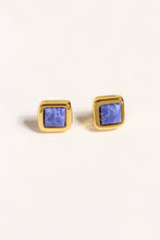 Load image into Gallery viewer, Royal Blue Square Stone Earrings
