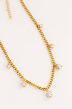 Load image into Gallery viewer, Golden CZ Beaded Charm Necklace
