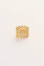 Load image into Gallery viewer, Golden Honeycomb Sparkle Ring
