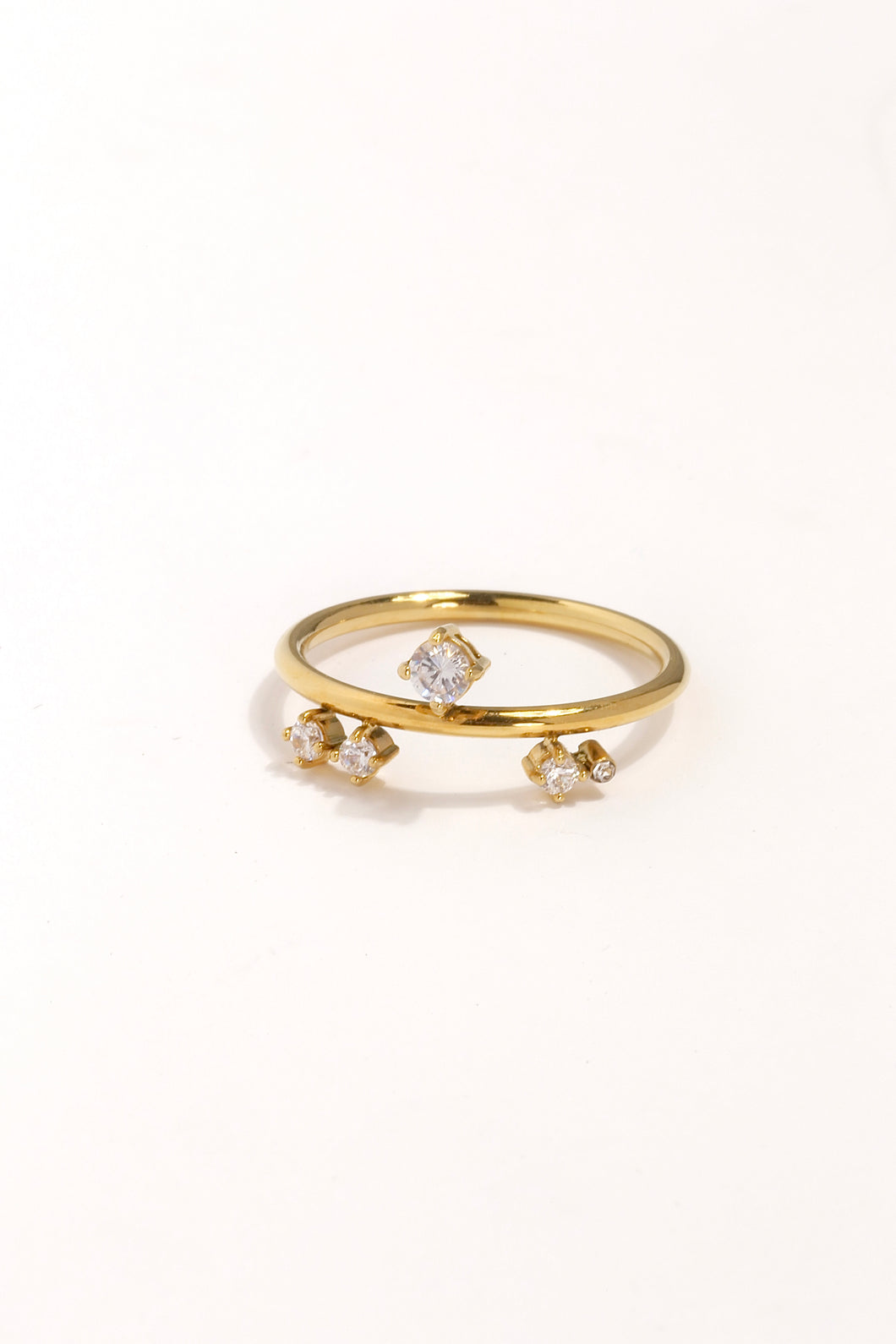 Golden Sparkle Trio Ring