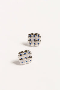 Square Cookie Shape CZ Earrings