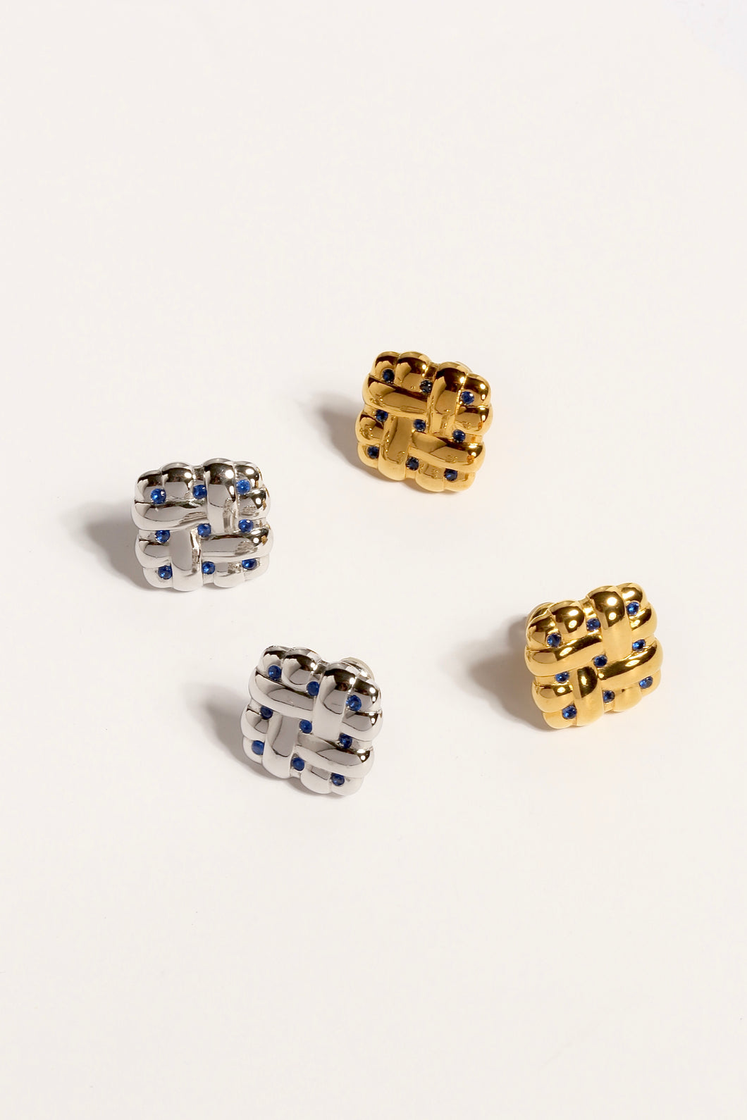 Square Cookie Shape CZ Earrings