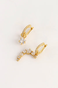 CZ Star Crescent  Earrings