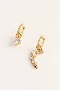 CZ Star Crescent  Earrings