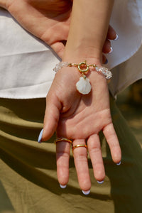 White Quartz Crystal Freshwater Pearl Bracelet