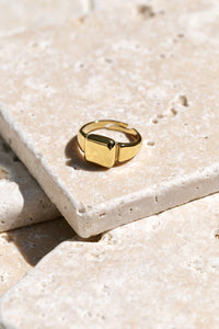 Gold Square Signet Ring