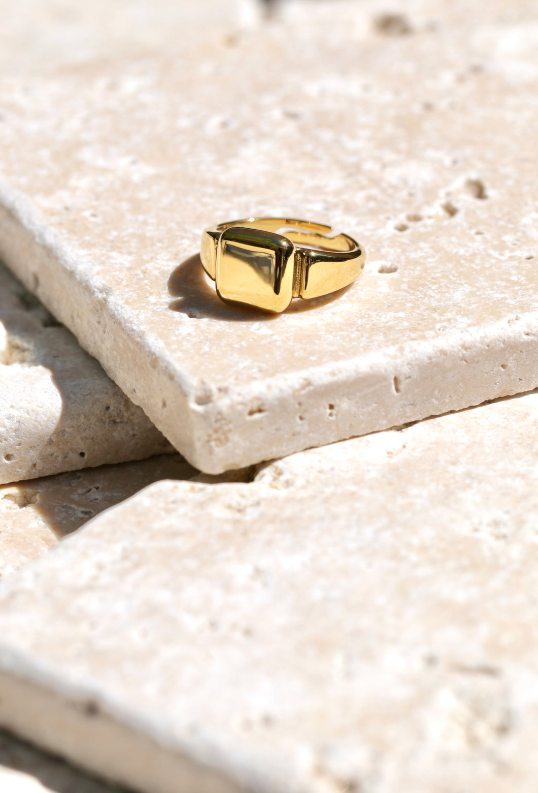 Gold Square Signet Ring