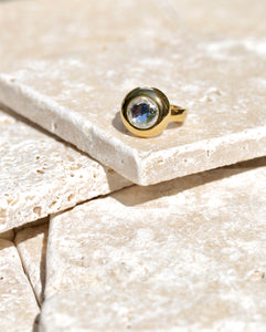 Gold Sphere Ball CZ Ring