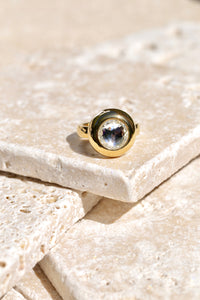 Gold Sphere Ball CZ Ring