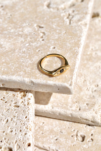 Gold Evil Eye CZ Ring