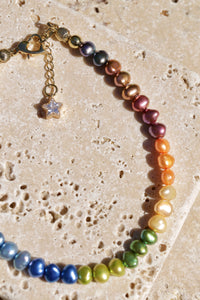 Rainbow Freshwater Pearl Anklet