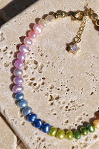 Rainbow Freshwater Pearl Anklet