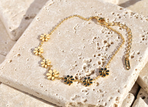 Gold Daisy Flower Anklet