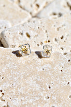 Load image into Gallery viewer, Gold CZ Star Crystal Studs
